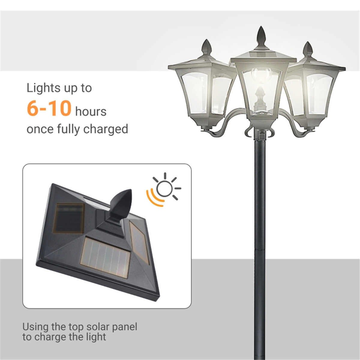 3-Head Solar Street Light: Outdoor LED Lighting Solution