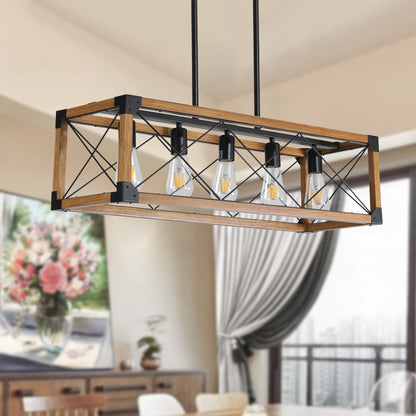 5-Light Vintage Pendant for Multi-Space Lighting