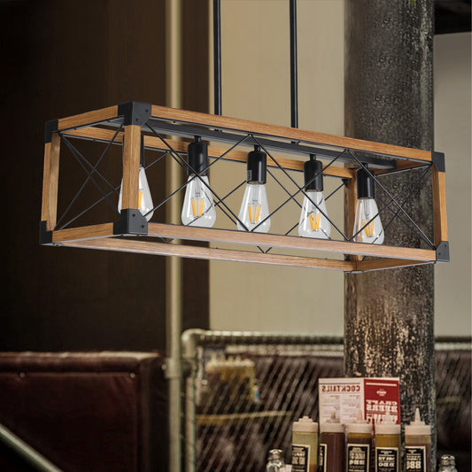 5-Light Vintage Pendant for Multi-Space Lighting