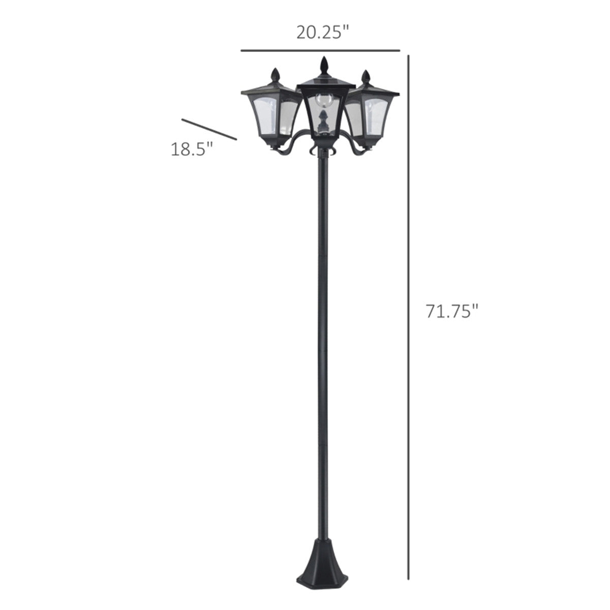 3-Head Solar Street Light: Outdoor LED Lighting Solution