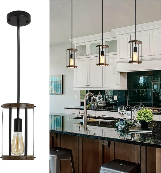 Retro Industrial Adjustable Metal Cage Pendant Light