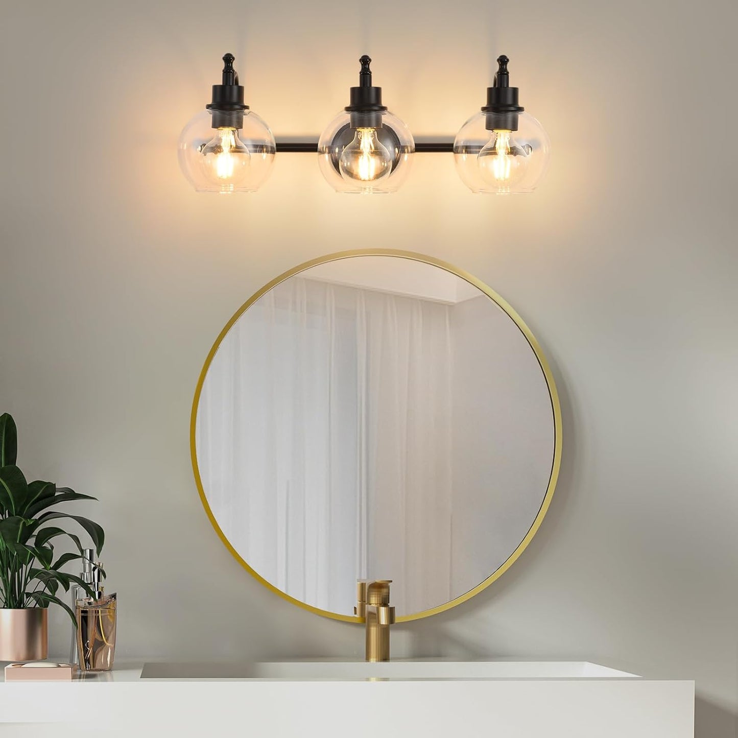 22-Inch Brushed Gold Modern Bathroom Vanity Light