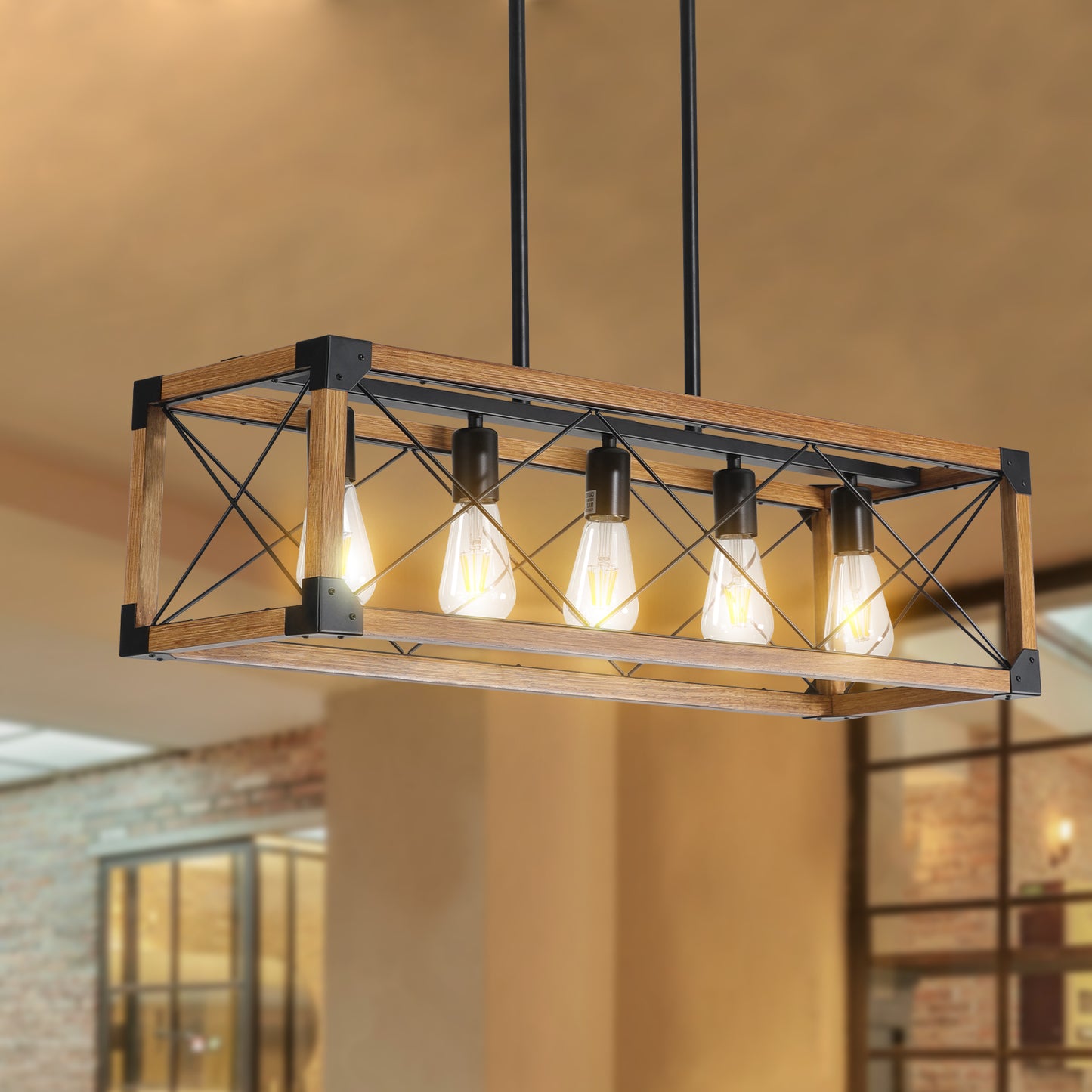 5-Light Vintage Pendant for Multi-Space Lighting